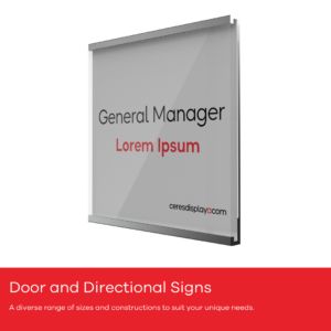 DOOR AND DIRECTIONAL SIGNS